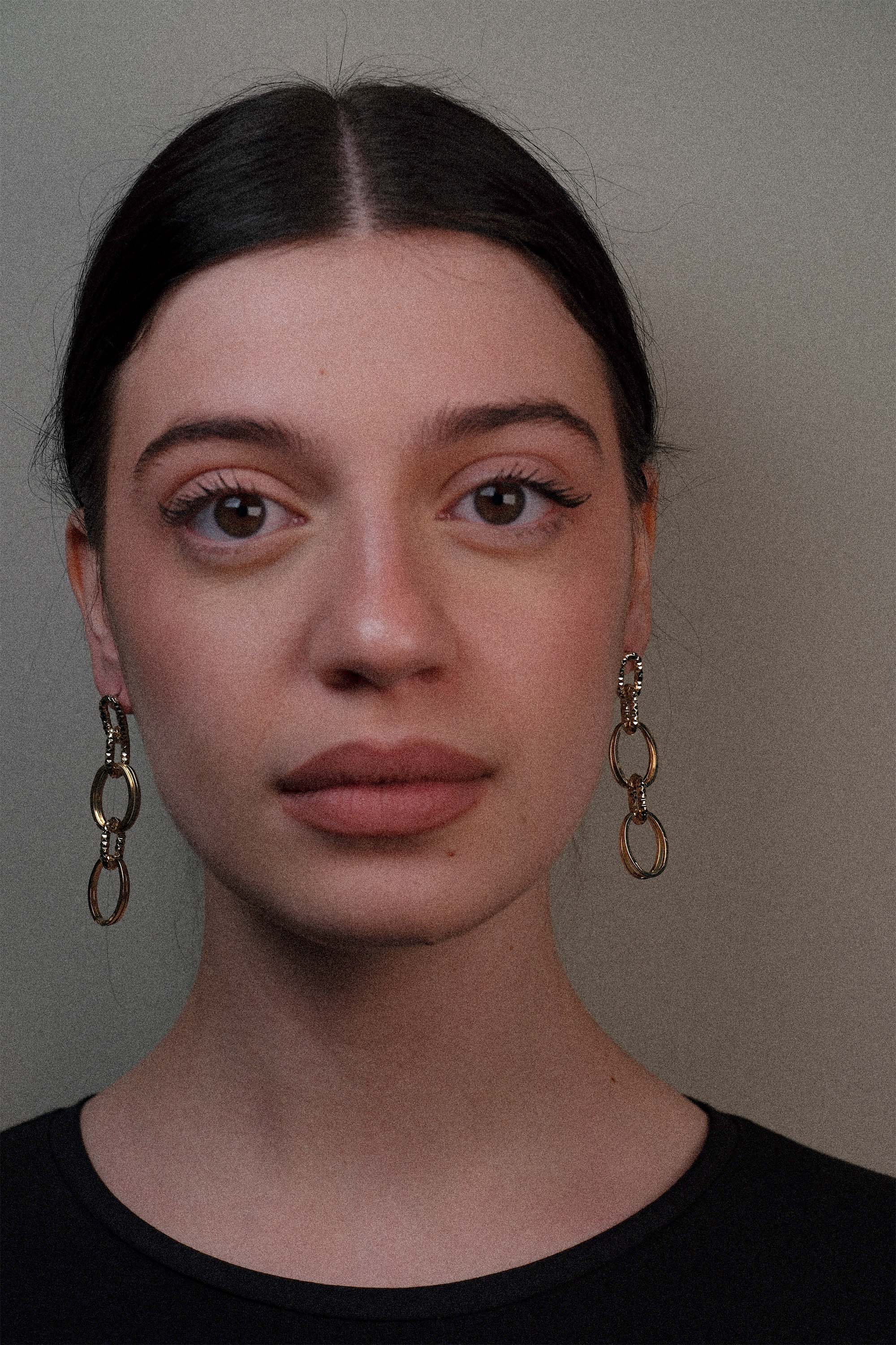 Orecchini pendenti maglia mix