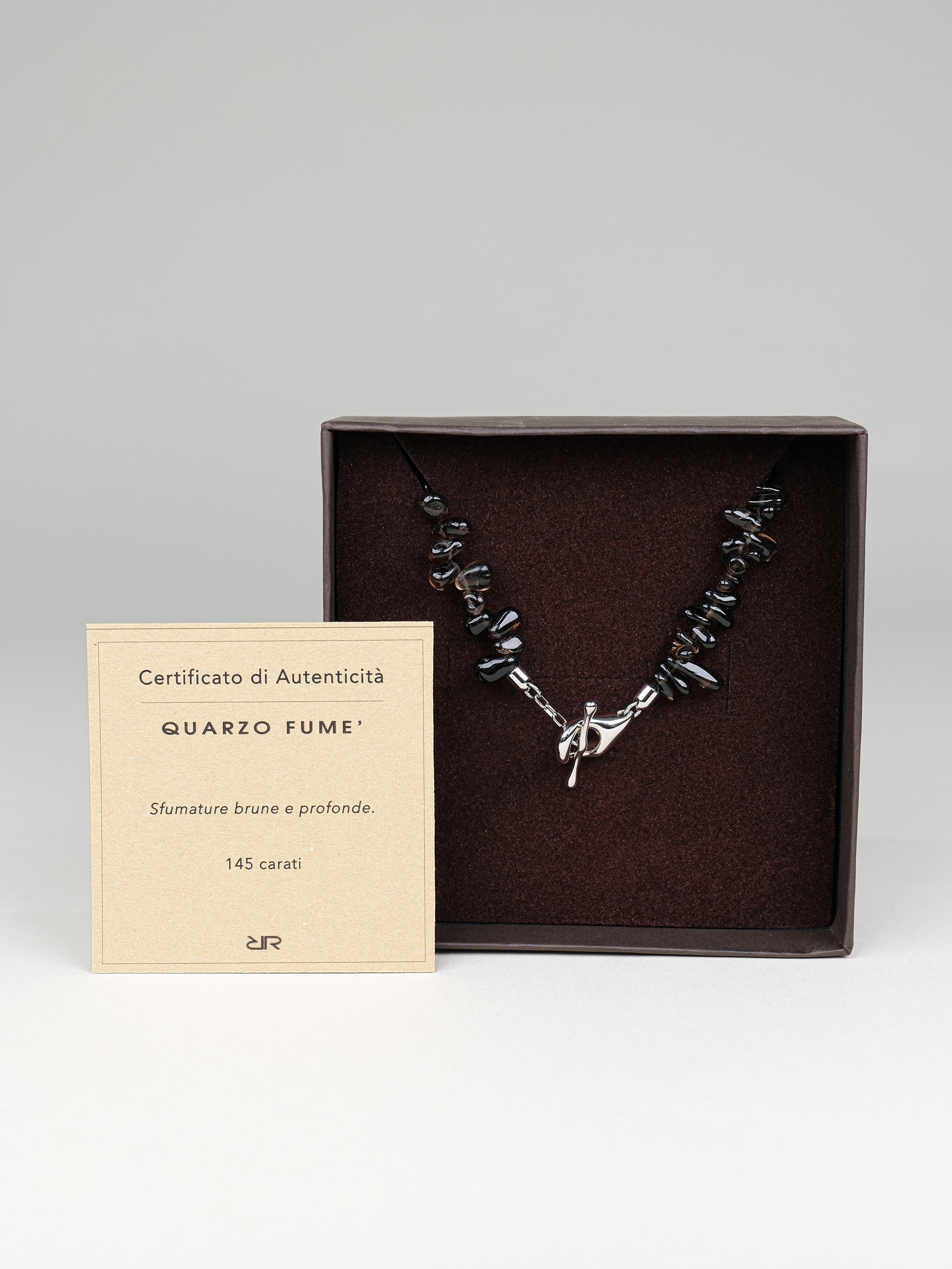 Collana pietre Quarzo fumé naturale