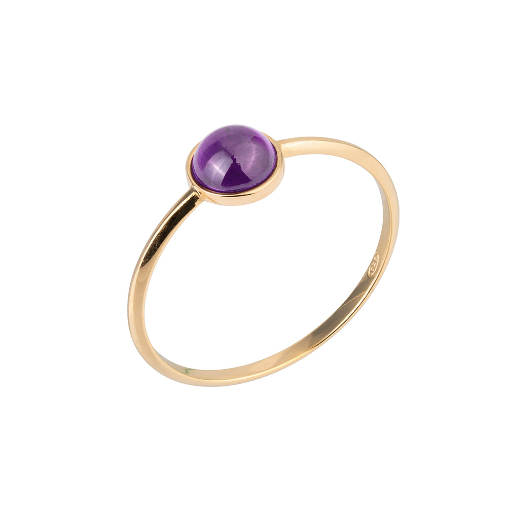 Anello in oro con pietra naturale in taglio cabochon