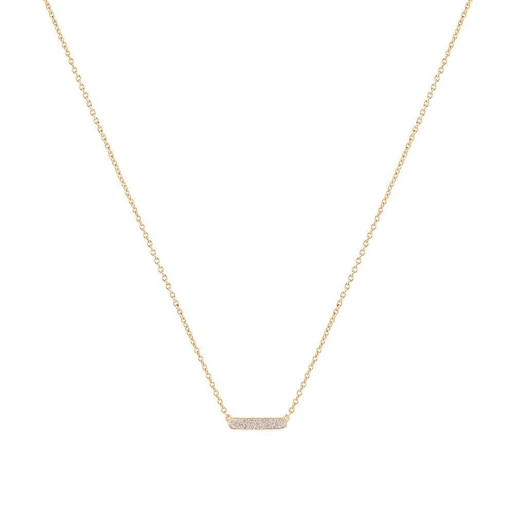 Collana in oro 18 kt con fascia microdiamanti