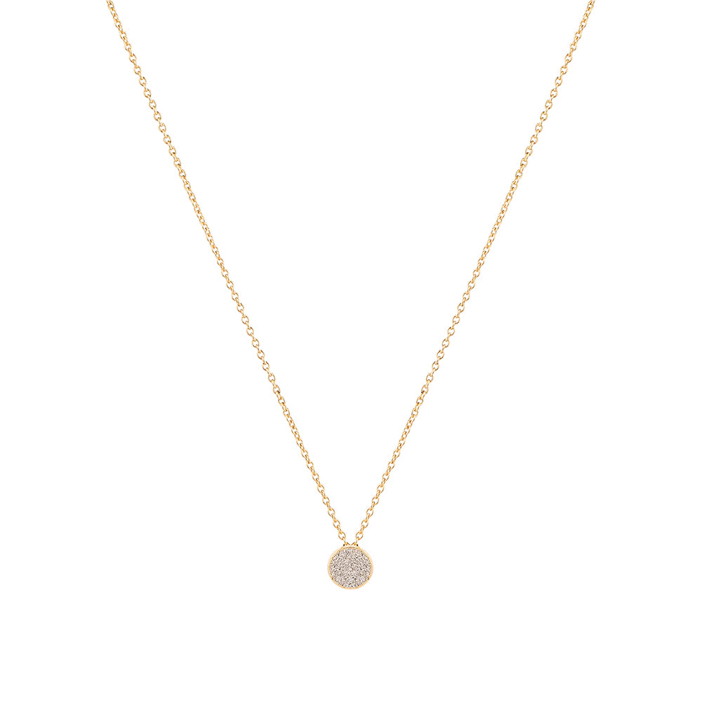 Collana in oro 18 kt con cerchio microdiamanti