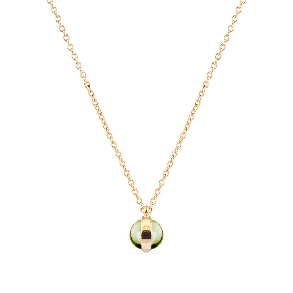 Collana girocollo in oro 18kt con pietra naturale taglio cabochon