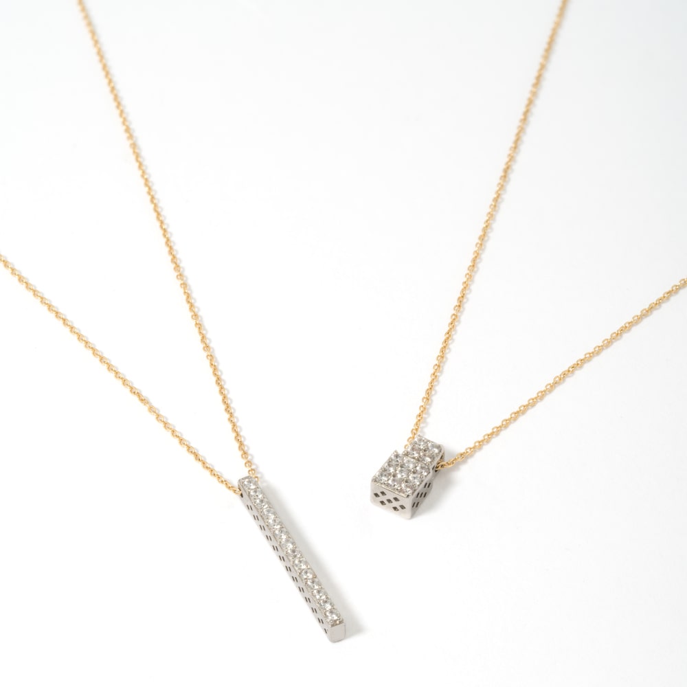 Collana Carrè Collier in oro 18 kt e diamanti