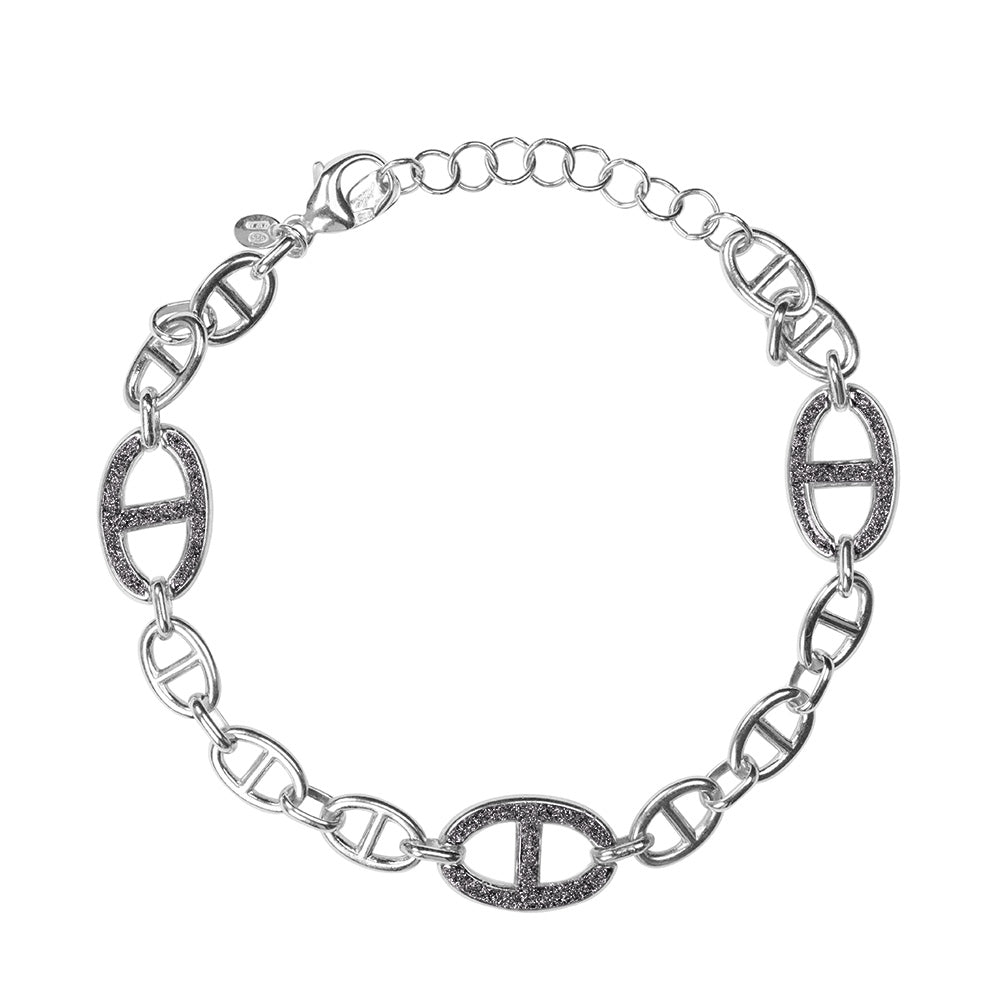 Bracciale maglia marina e polvere di diamanti