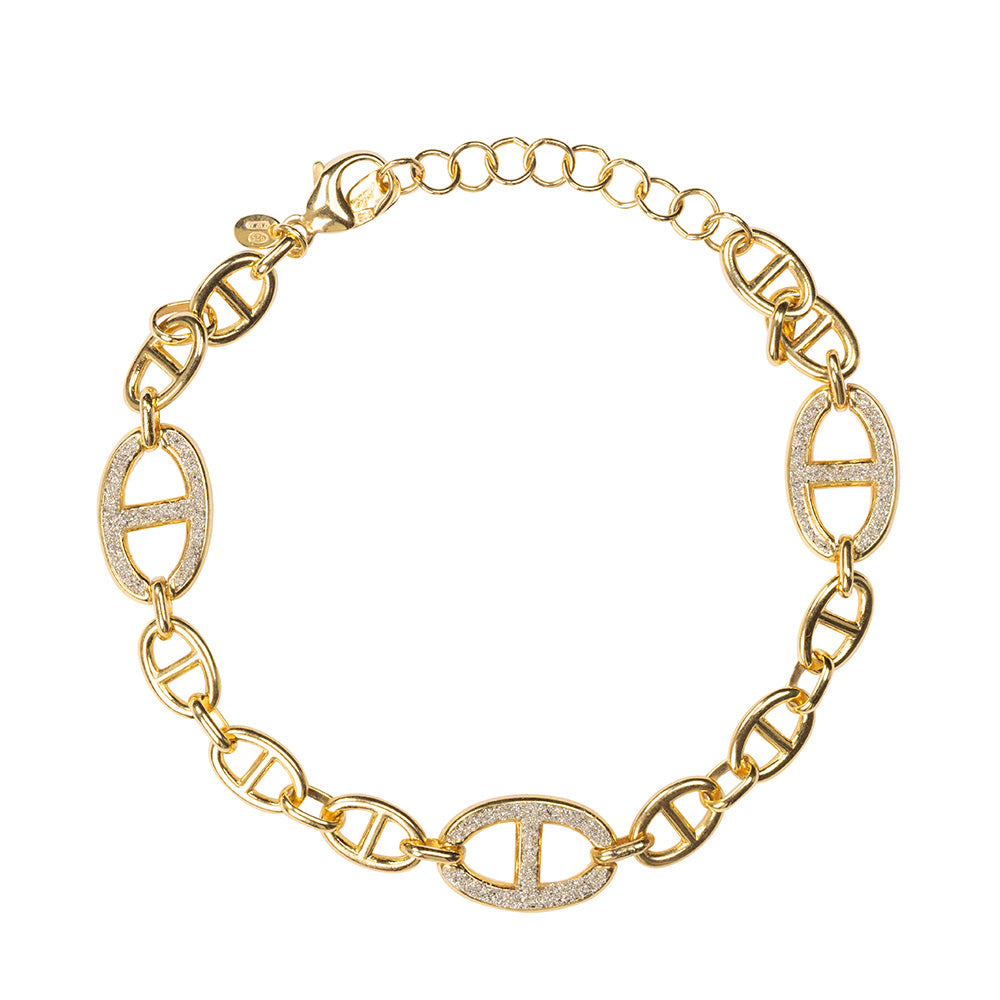 Bracciale maglia marina e polvere di diamanti