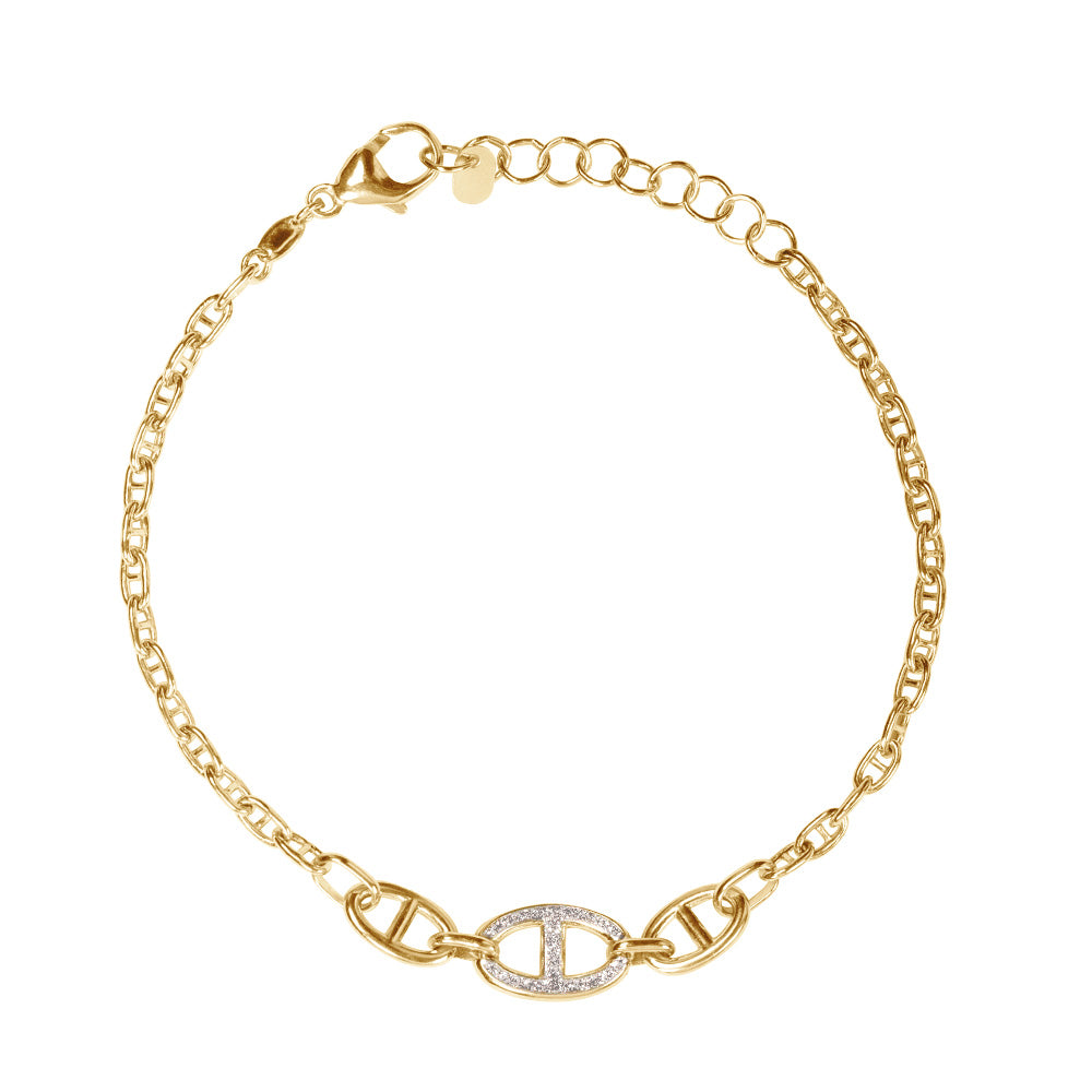 Bracciale con maglia marina e polvere di diamanti