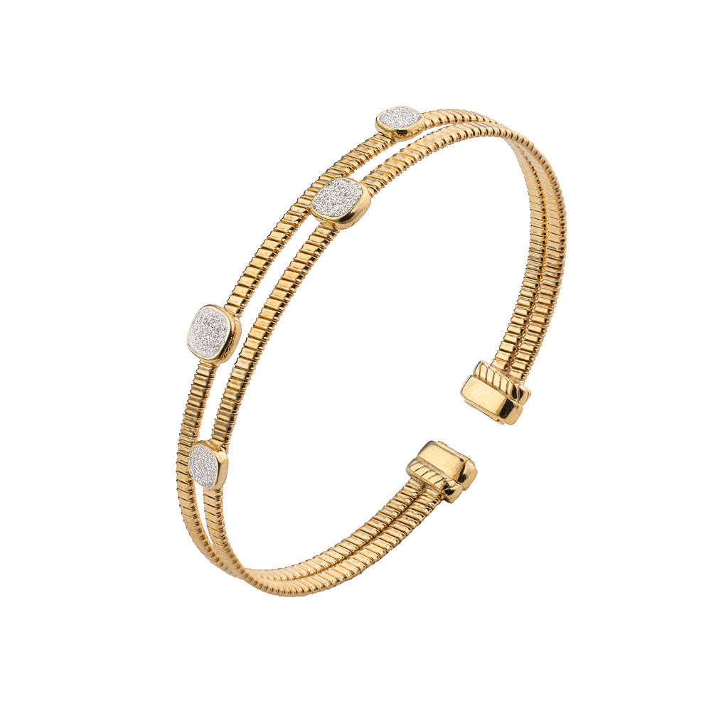 Bracciale a due fasce e polvere di diamanti