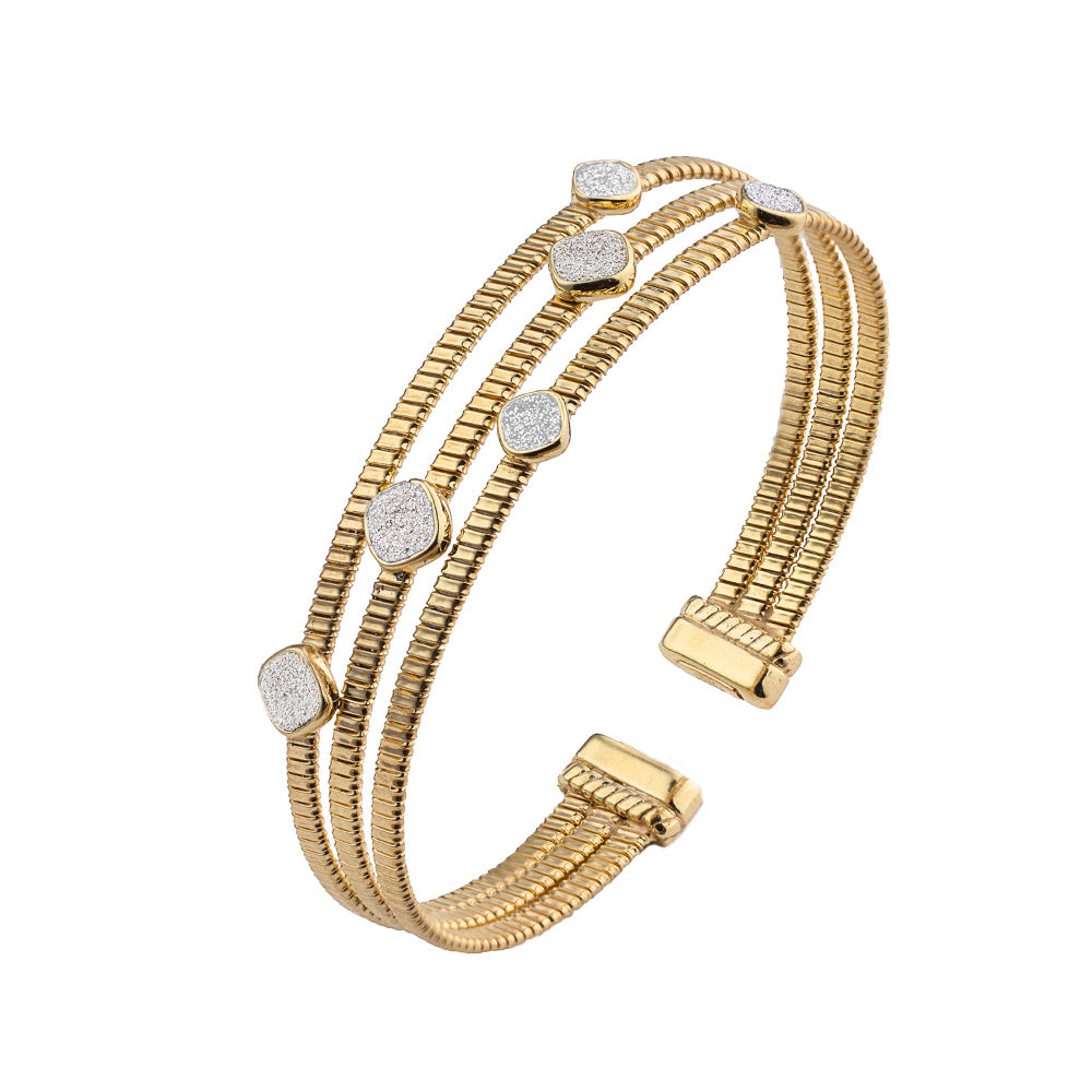Bracciale a tre fasce e polvere di diamanti