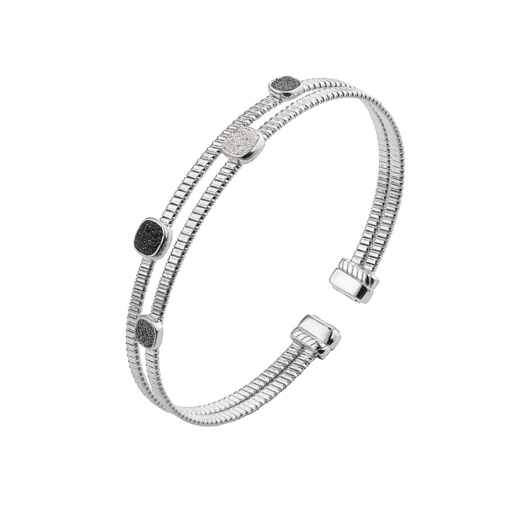 Bracciale a due fasce e polvere di diamanti