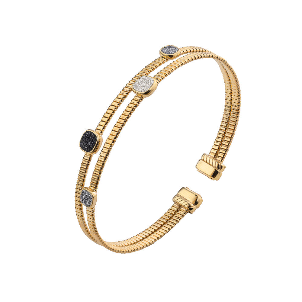 Bracciale a due fasce e polvere di diamanti