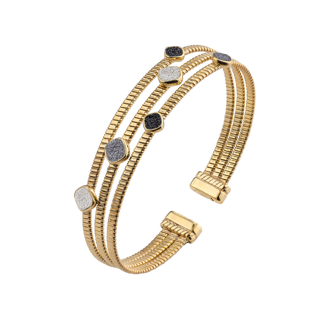 Bracciale a tre fasce e polvere di diamanti