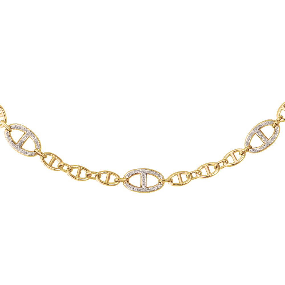 Collana maglia marina e polvere di diamanti