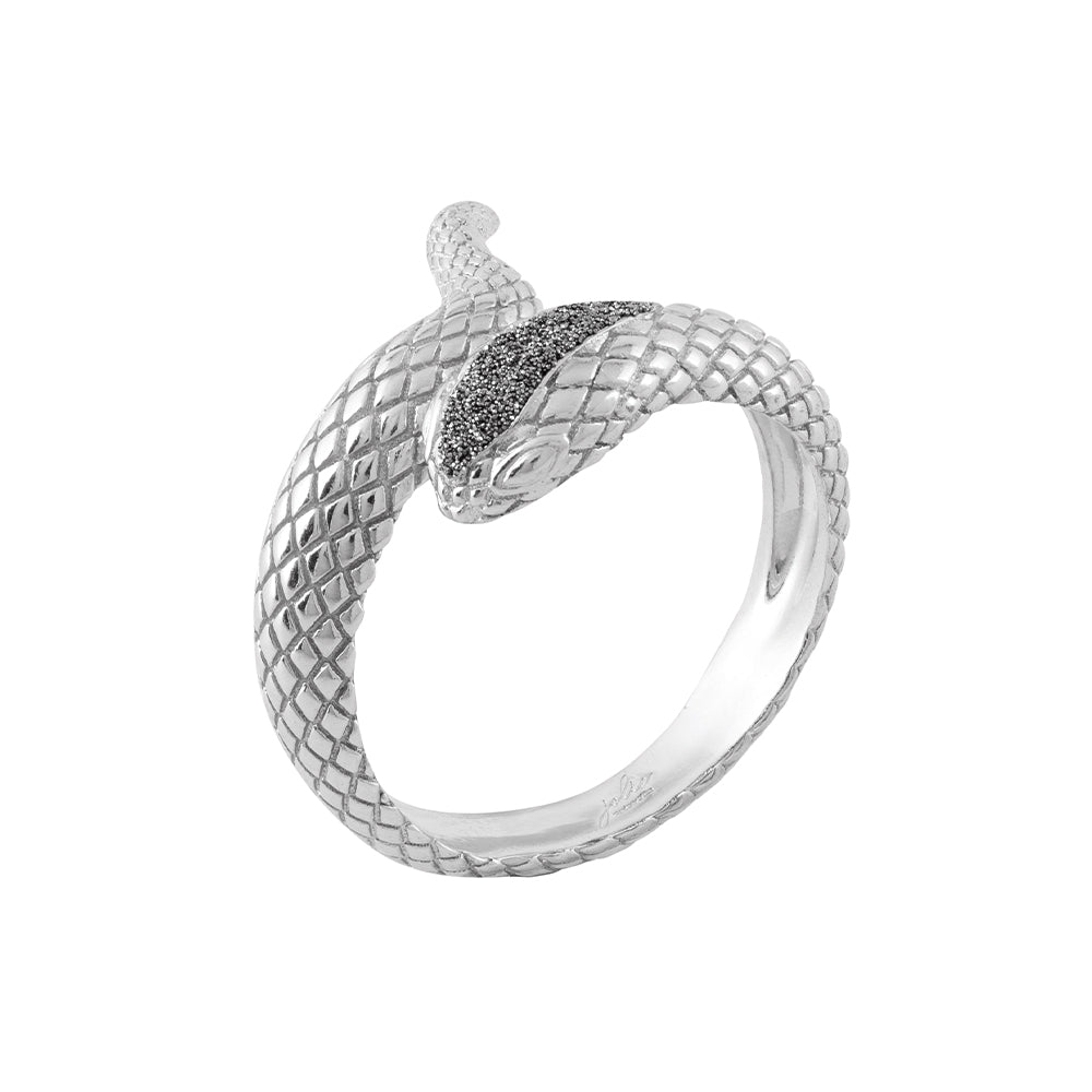 Anello Jolie serpente contrariè con polvere di diamanti