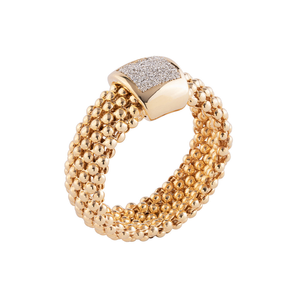 Anello fascia e polvere di diamanti