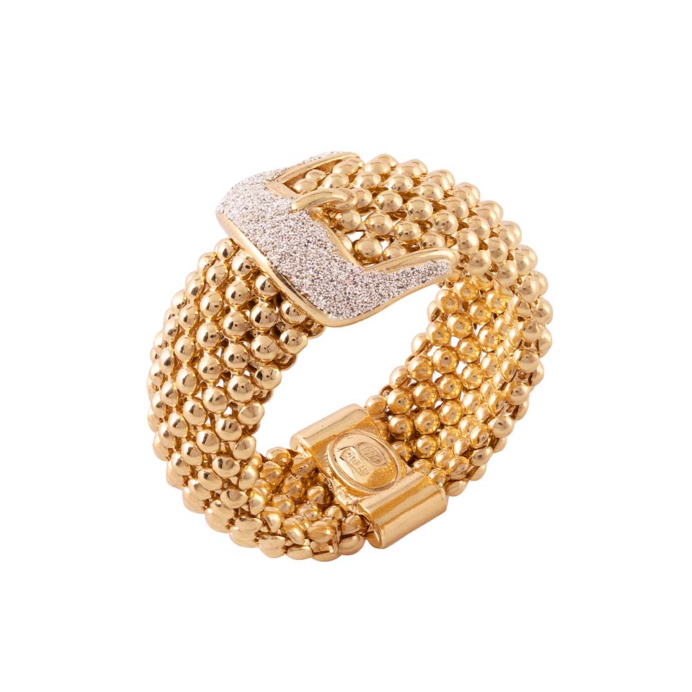 Anello fibbia e polvere di diamanti