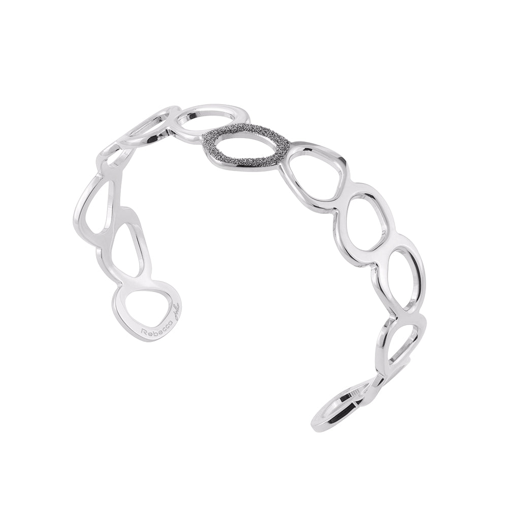 Bracciale rigido con ovale in polvere di diamanti