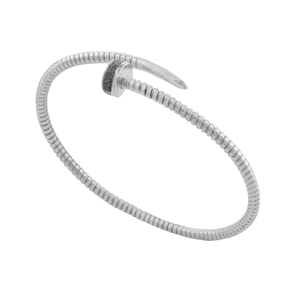 Bracciale chiodo con texture tubogas e polvere di diamanti
