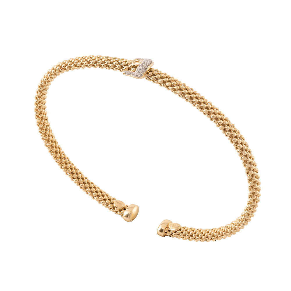 Bracciale fibbia con texture rugiada e polvere di diamanti