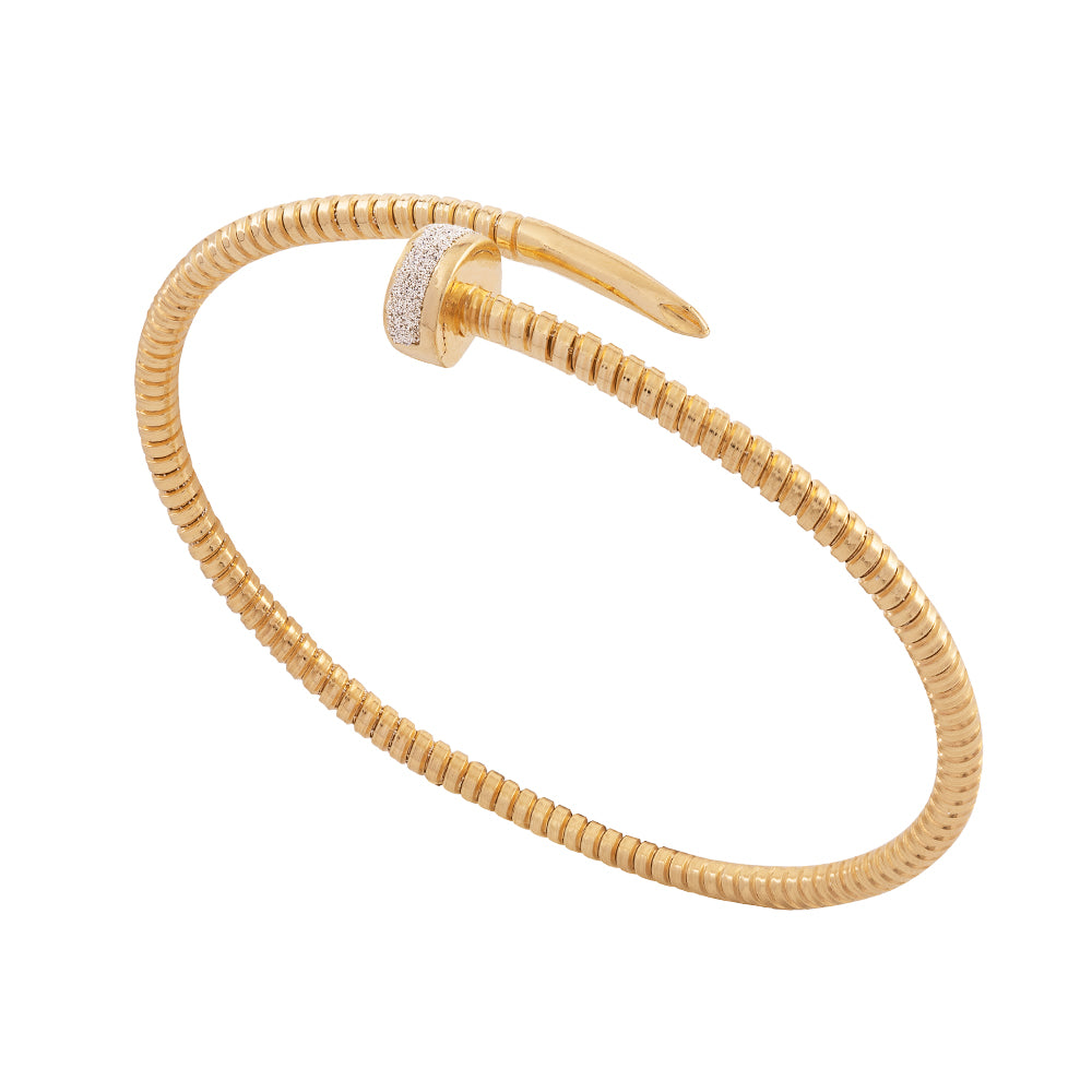 Bracciale chiodo con texture tubogas e polvere di diamanti