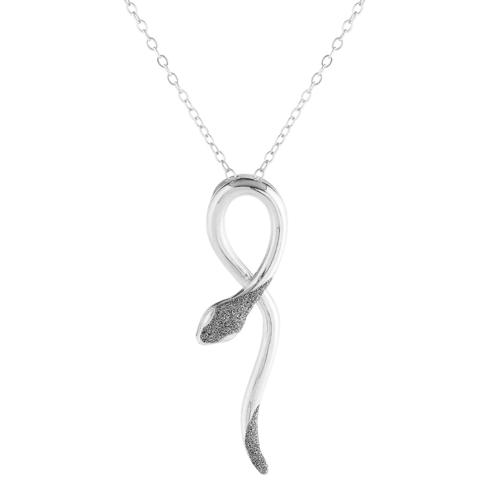 Collana Jolie in argento con serpente in polvere di diamanti