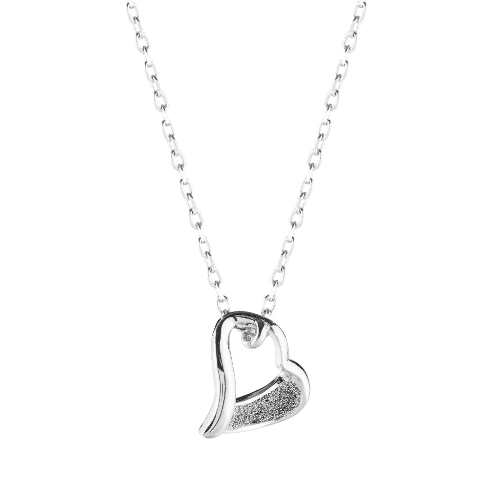 Collana Jolie in argento con cuore in polvere di diamanti