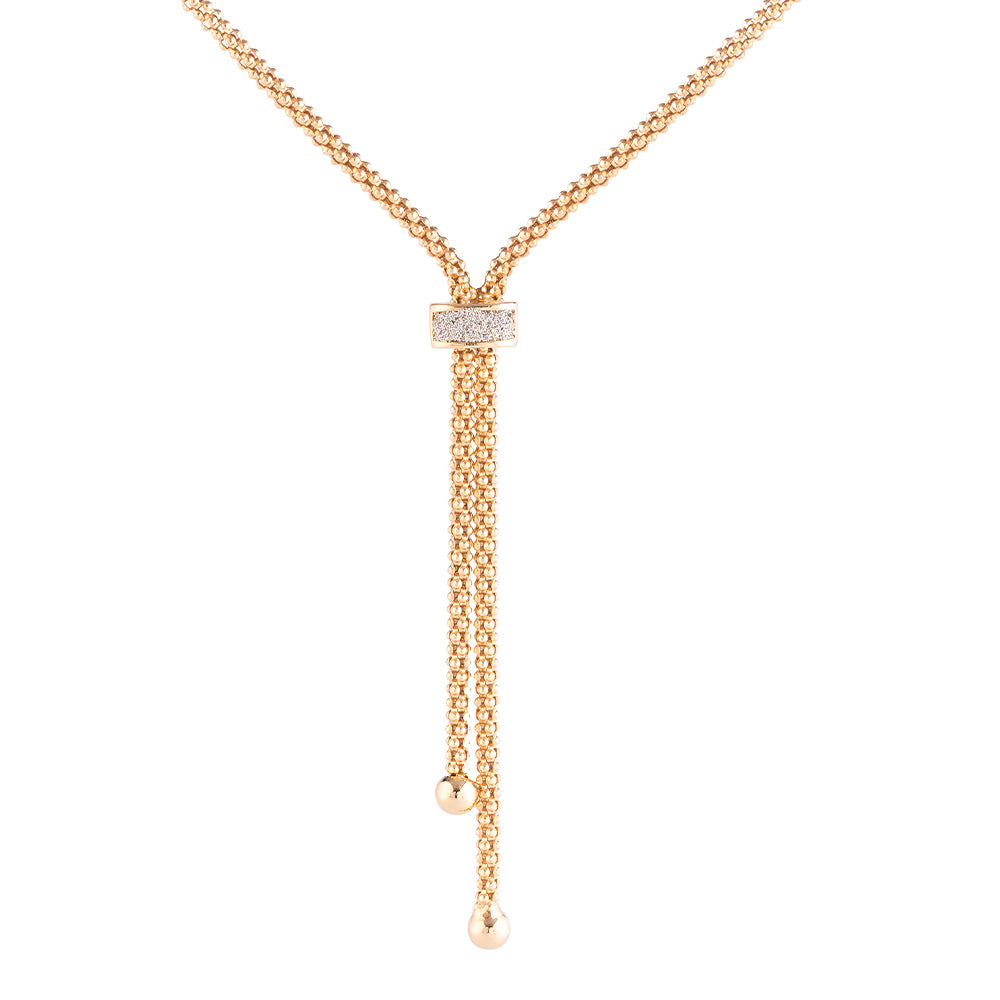 Collana Jolie con polvere di diamanti e pendenti