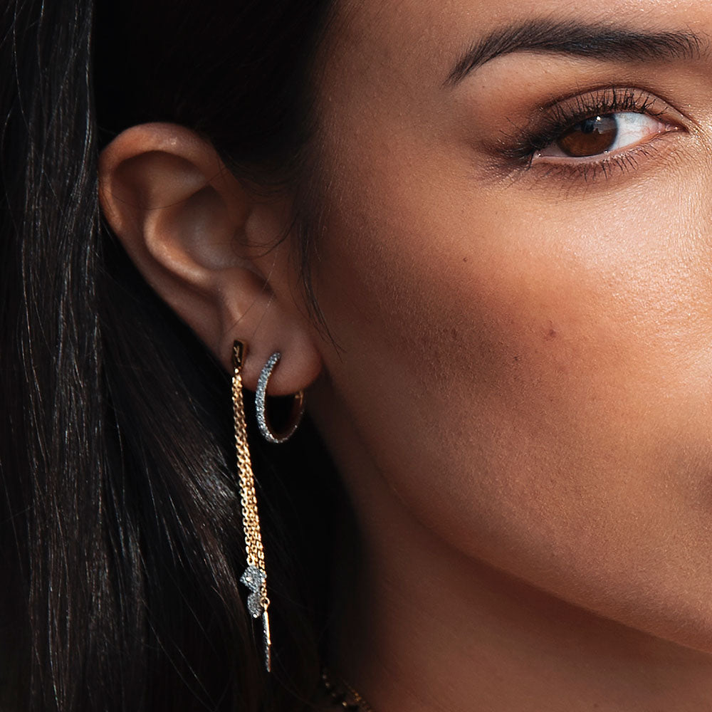 Orecchino Jolie in argento e pendente in microdiamanti