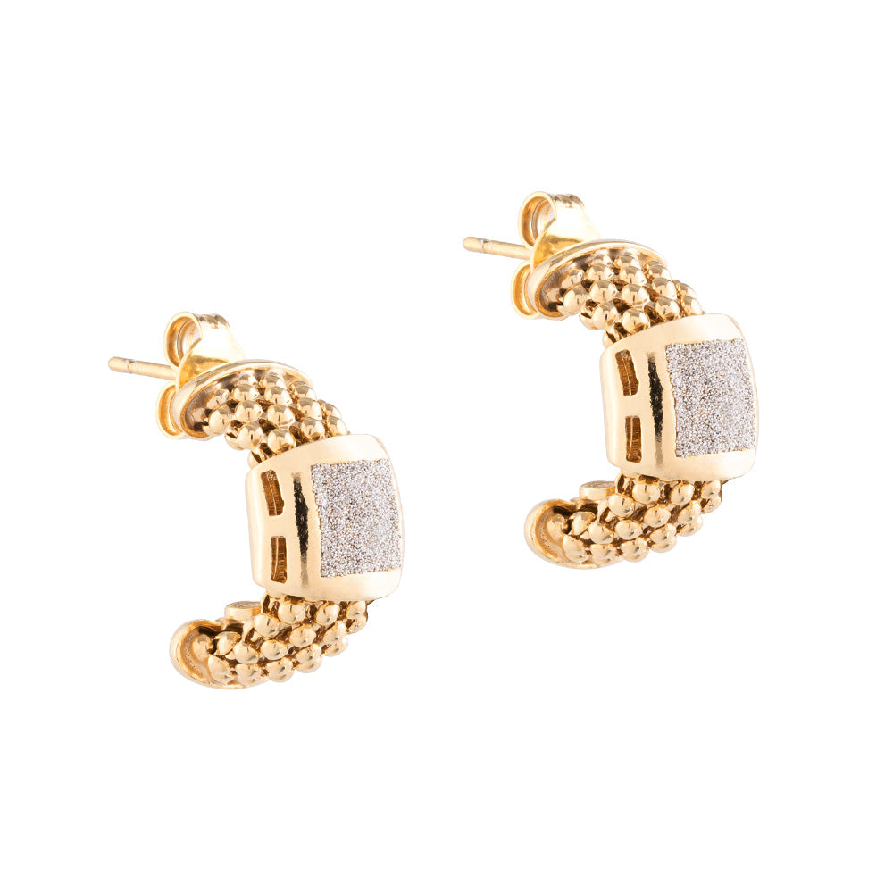 Orecchino Jolie giallo con centrale in polvere di diamanti