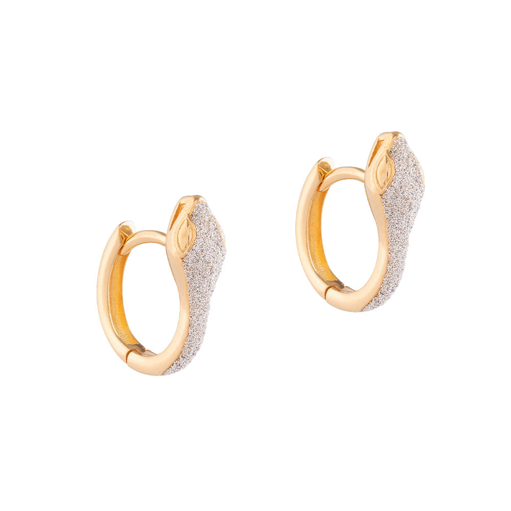 Orecchino Jolie con serpente in polvere di diamanti