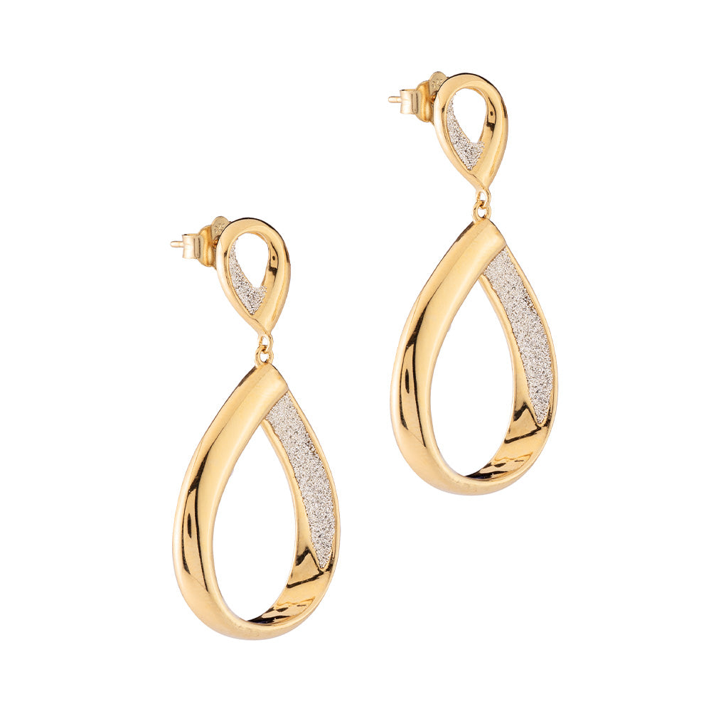 Orecchini Jolie con doppia goccia in polvere di diamanti