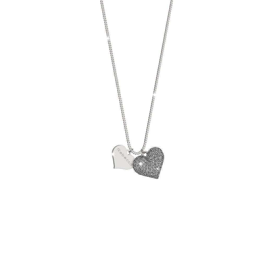 Collana Jolie con cuore pendente con microdiamanti