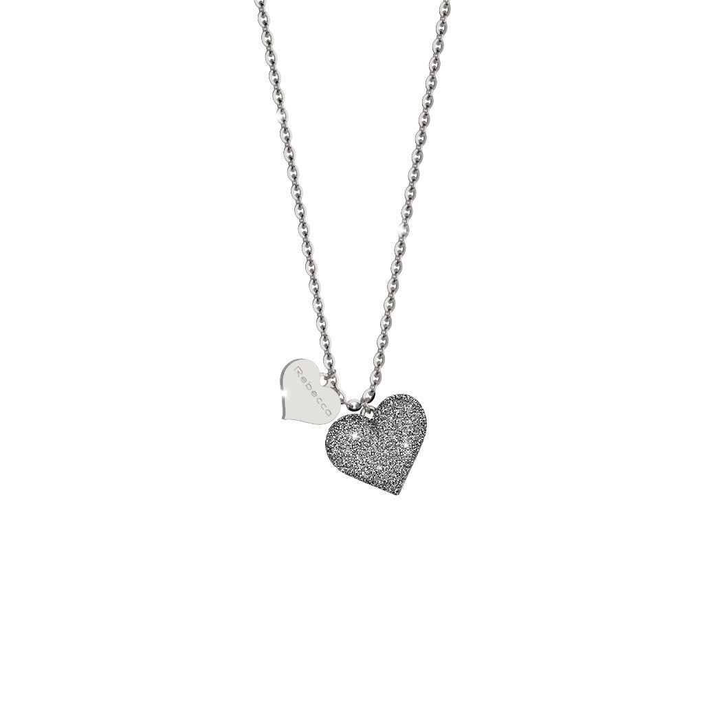Collana Jolie con cuore pendente con microdiamanti