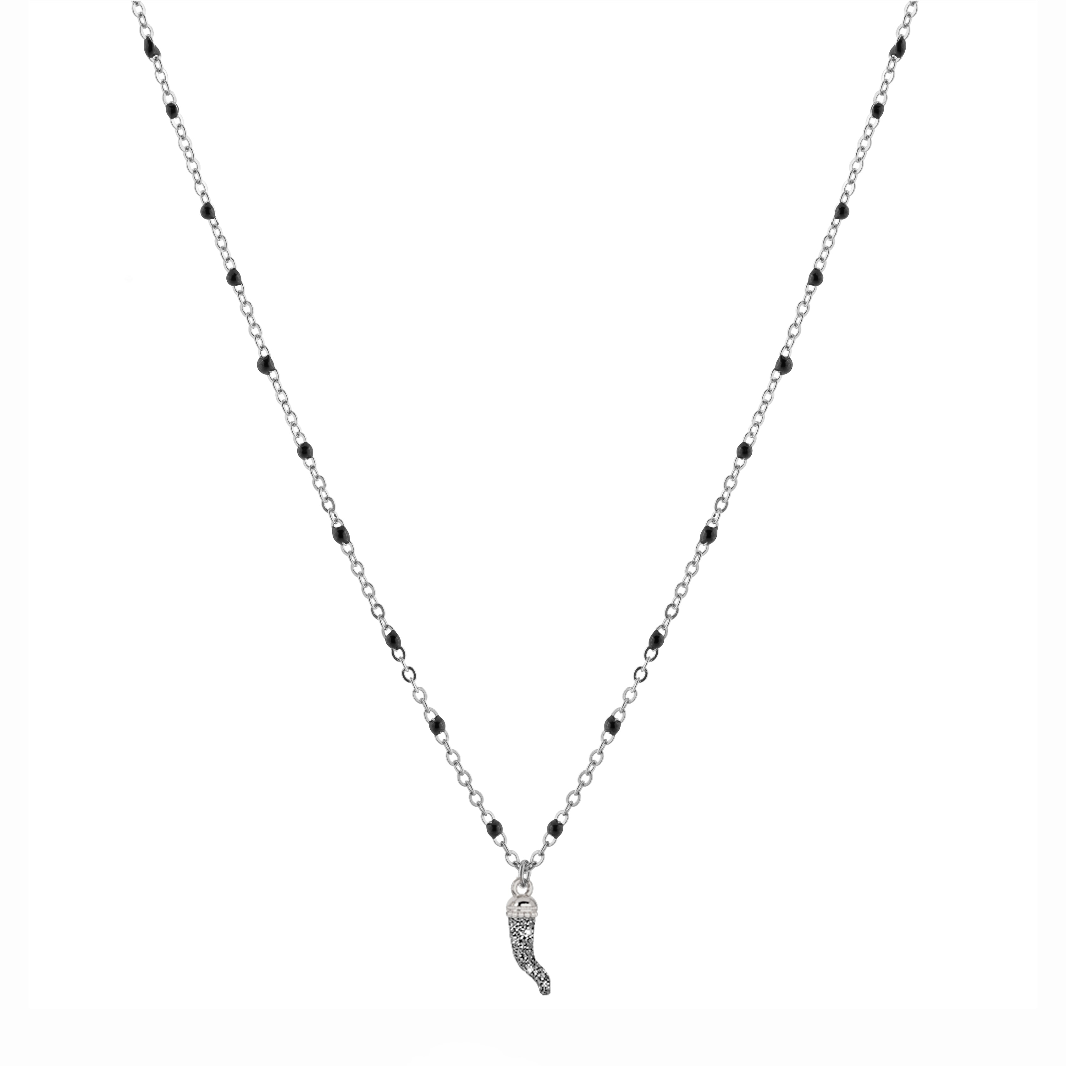 Collana Jolie in argento  pietre nere e diamanti