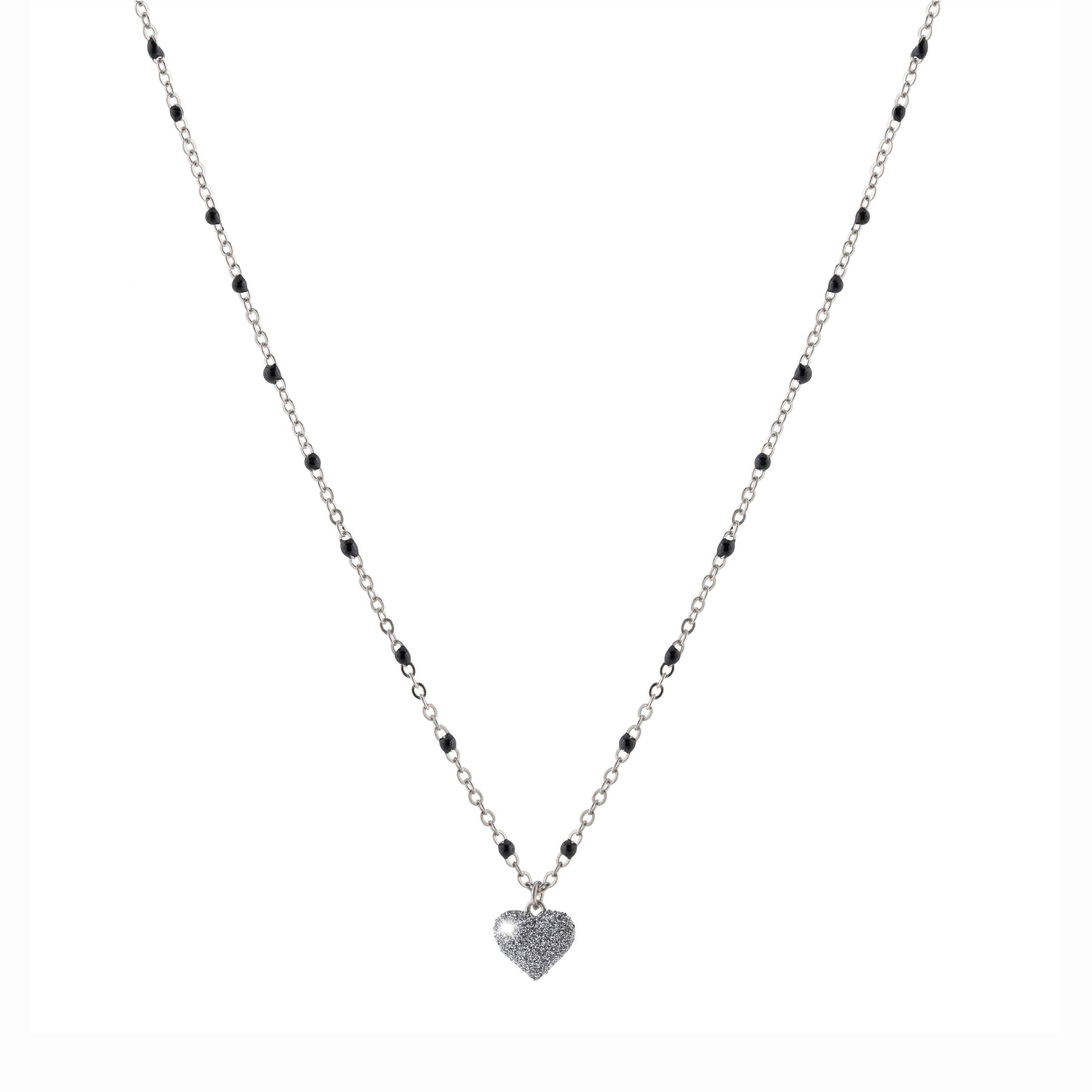 Collana Jolie in argento  pietre nere e diamanti