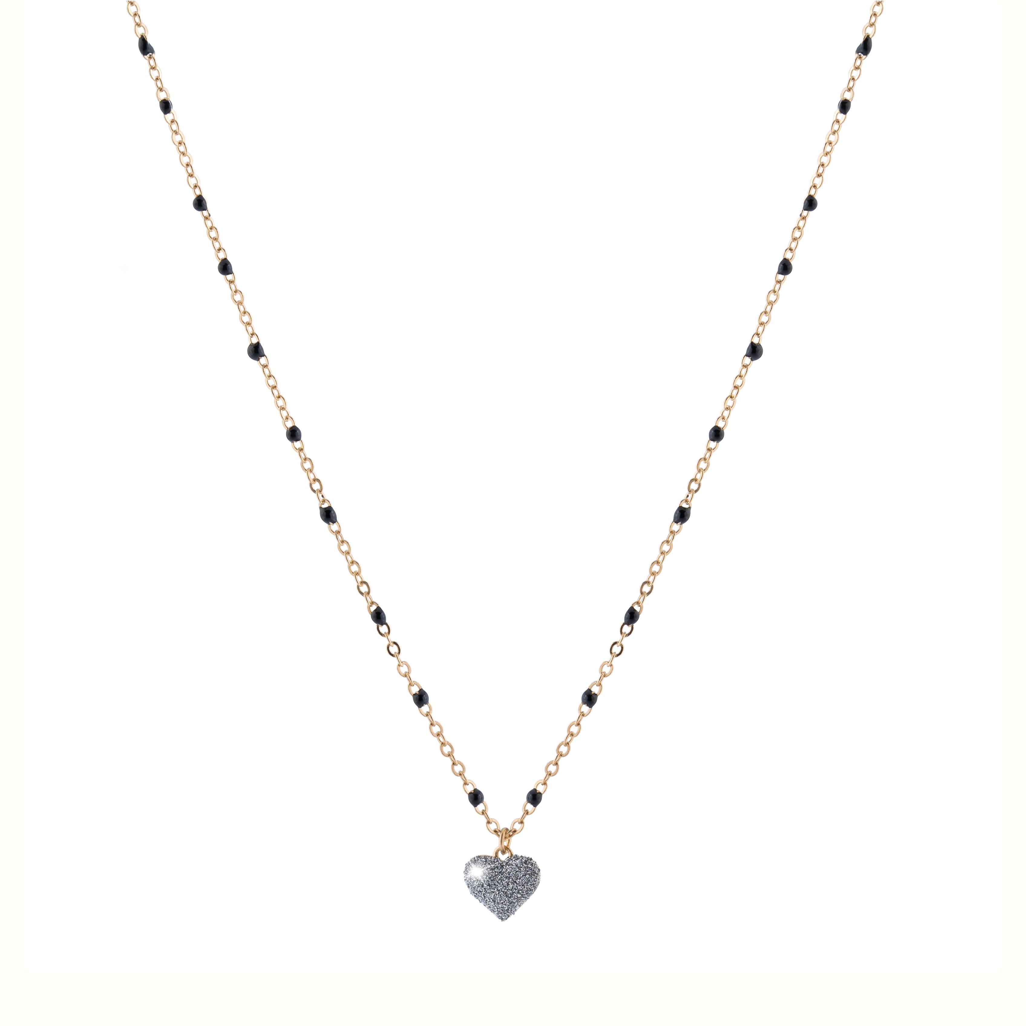 Collana Jolie in argento  pietre nere e diamanti