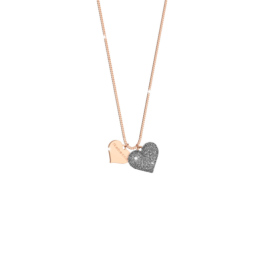 Collana Jolie con cuore pendente con microdiamanti