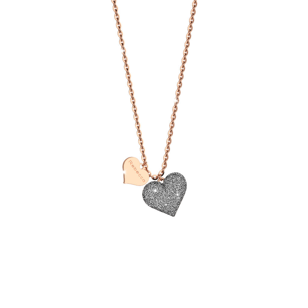 Collana Jolie con cuore pendente con microdiamanti