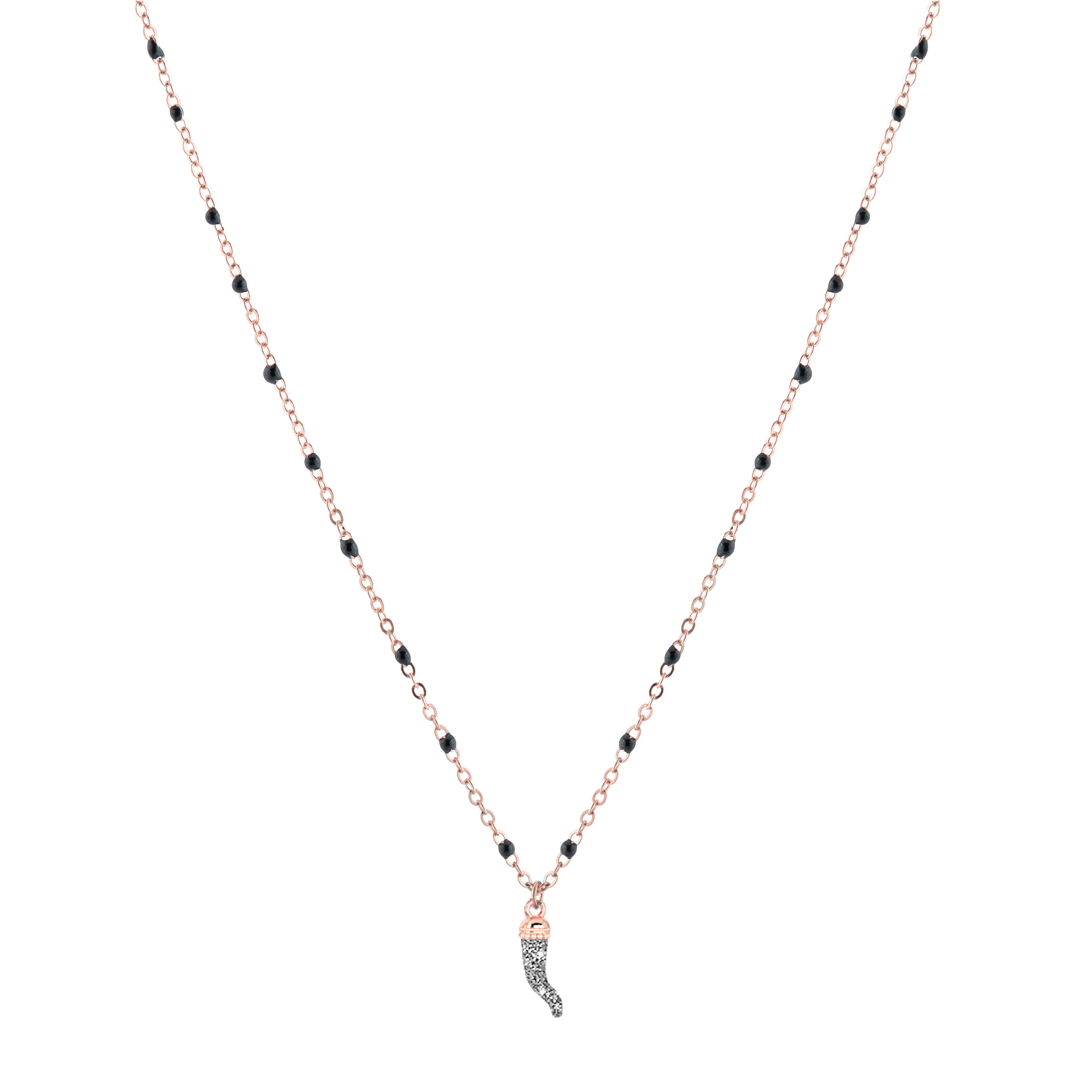 Collana Jolie in argento  pietre nere e diamanti