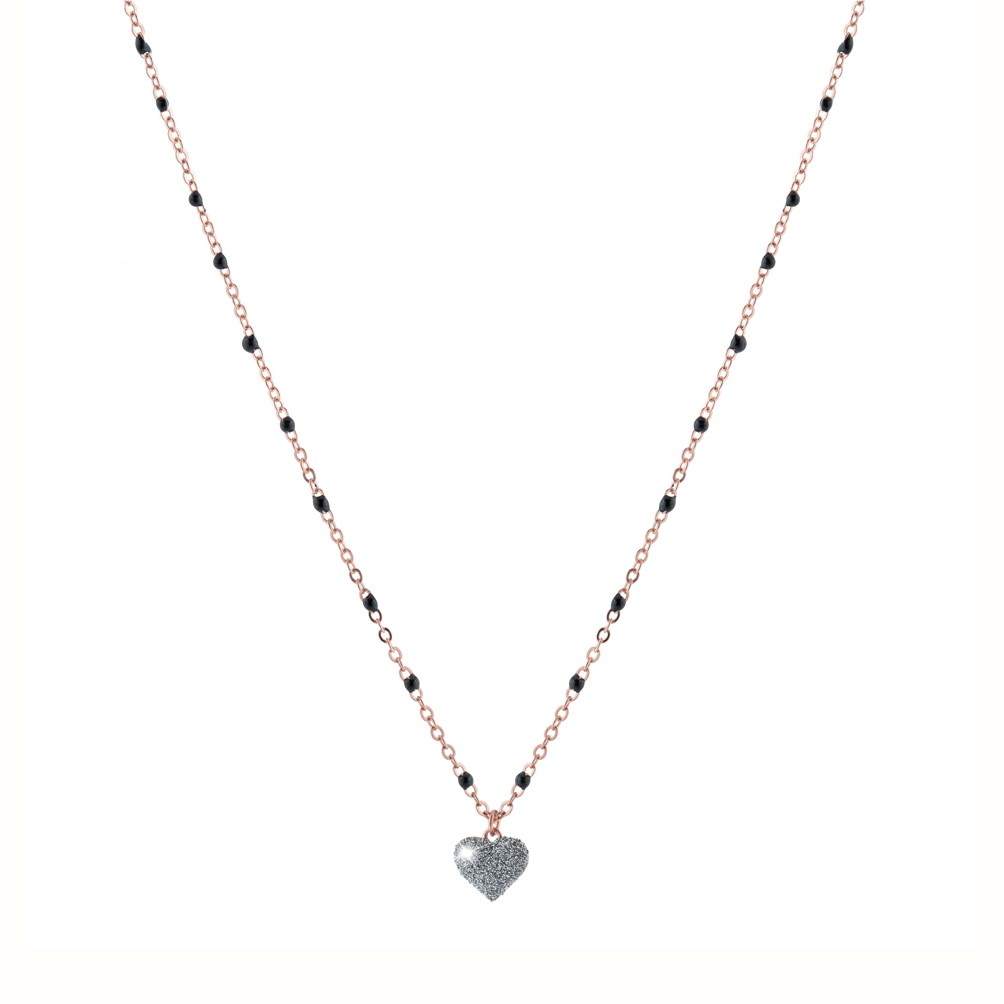 Collana Jolie in argento  pietre nere e diamanti