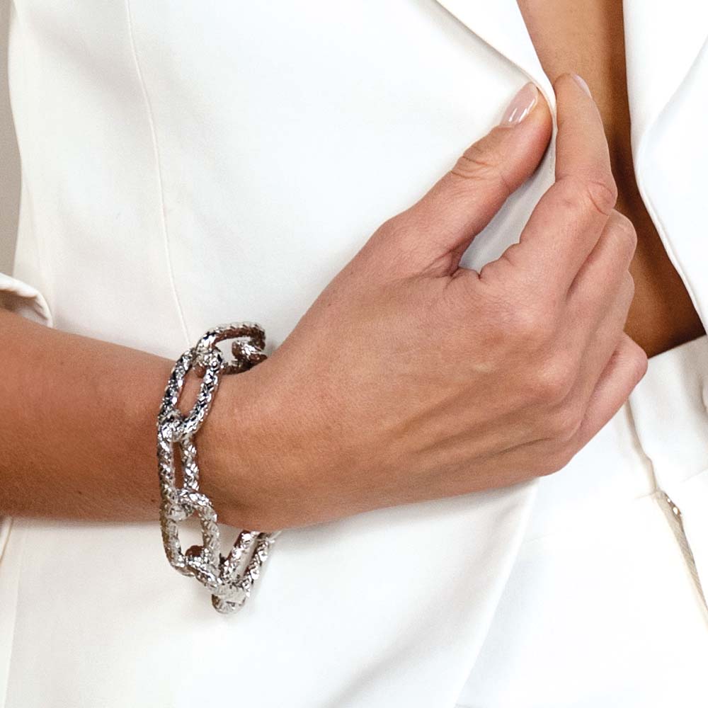 Bracciale Diva con maglie texture riflettente