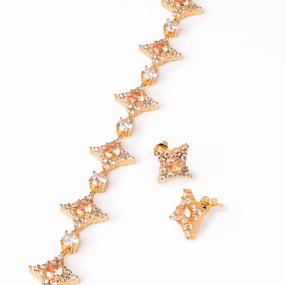 Collana Judith con fiori in pietre colorate