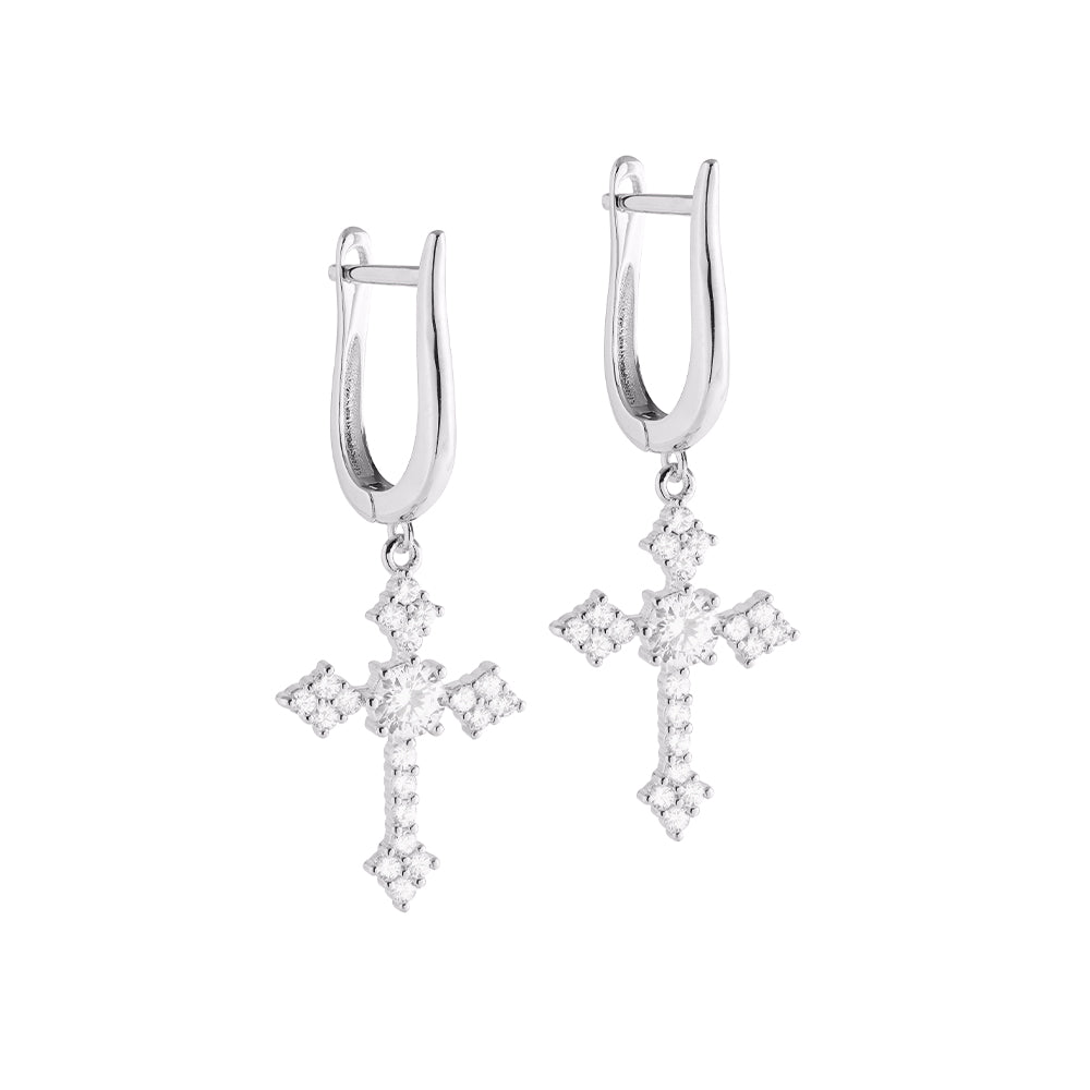 Orecchino Judith con pendente a croce piccola