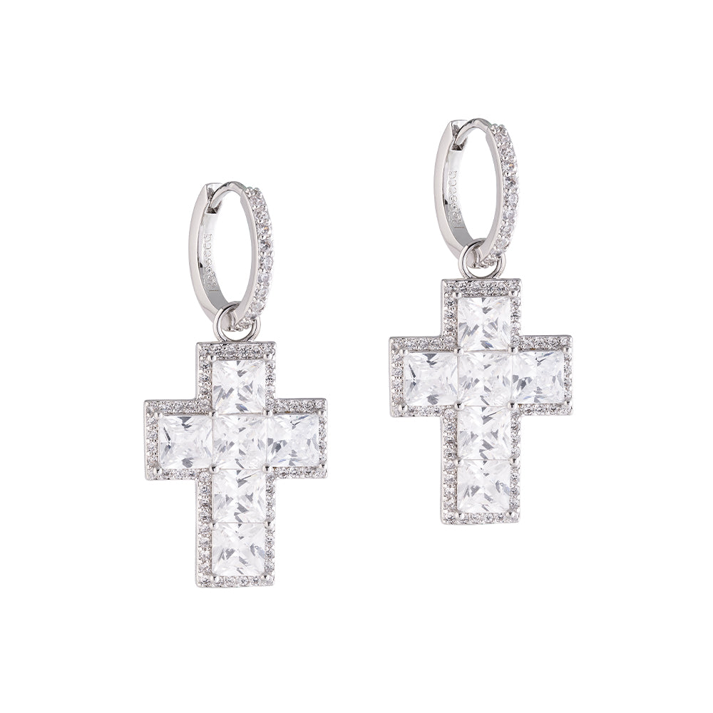 Orecchino Judith con pendente a croce geometrica