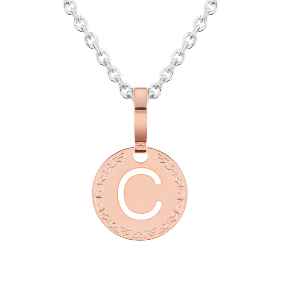 Collana con iniziale rosa piccola