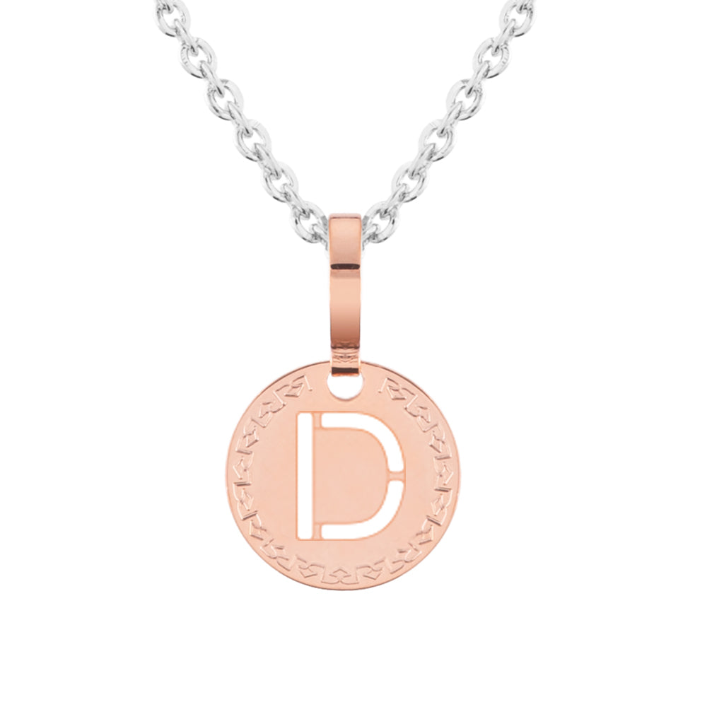 Collana con iniziale rosa piccola