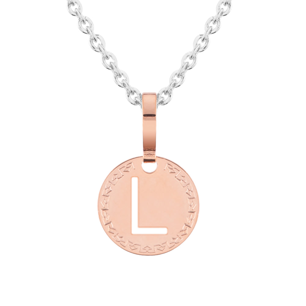 Collana con iniziale rosa piccola
