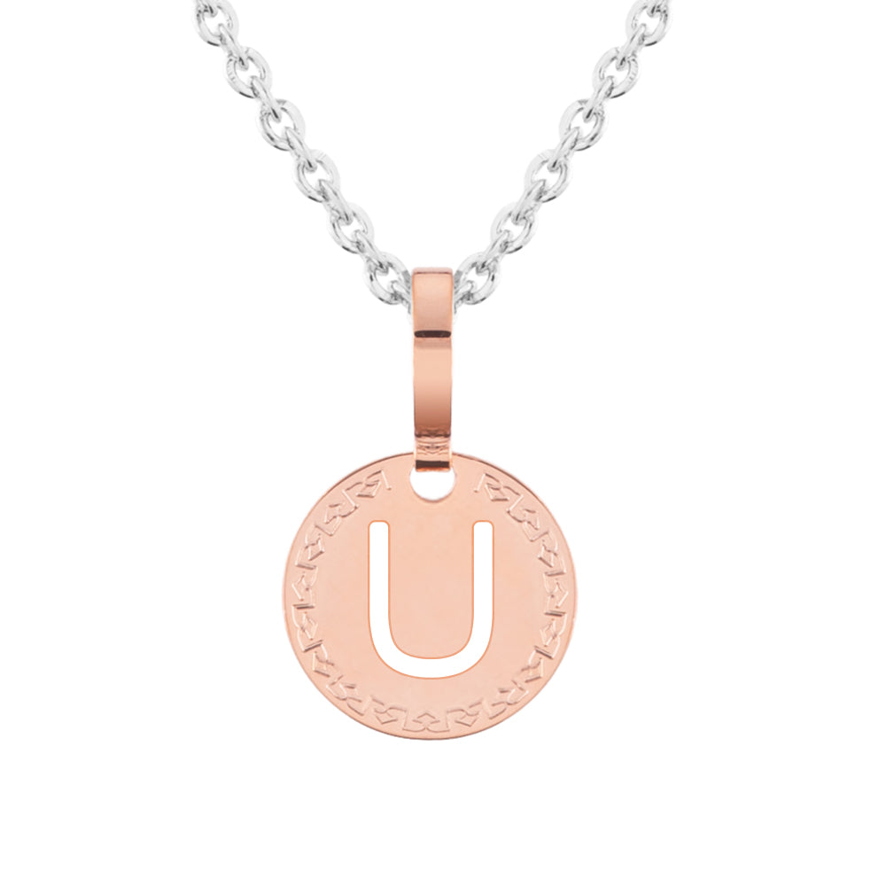 Collana con iniziale rosa piccola