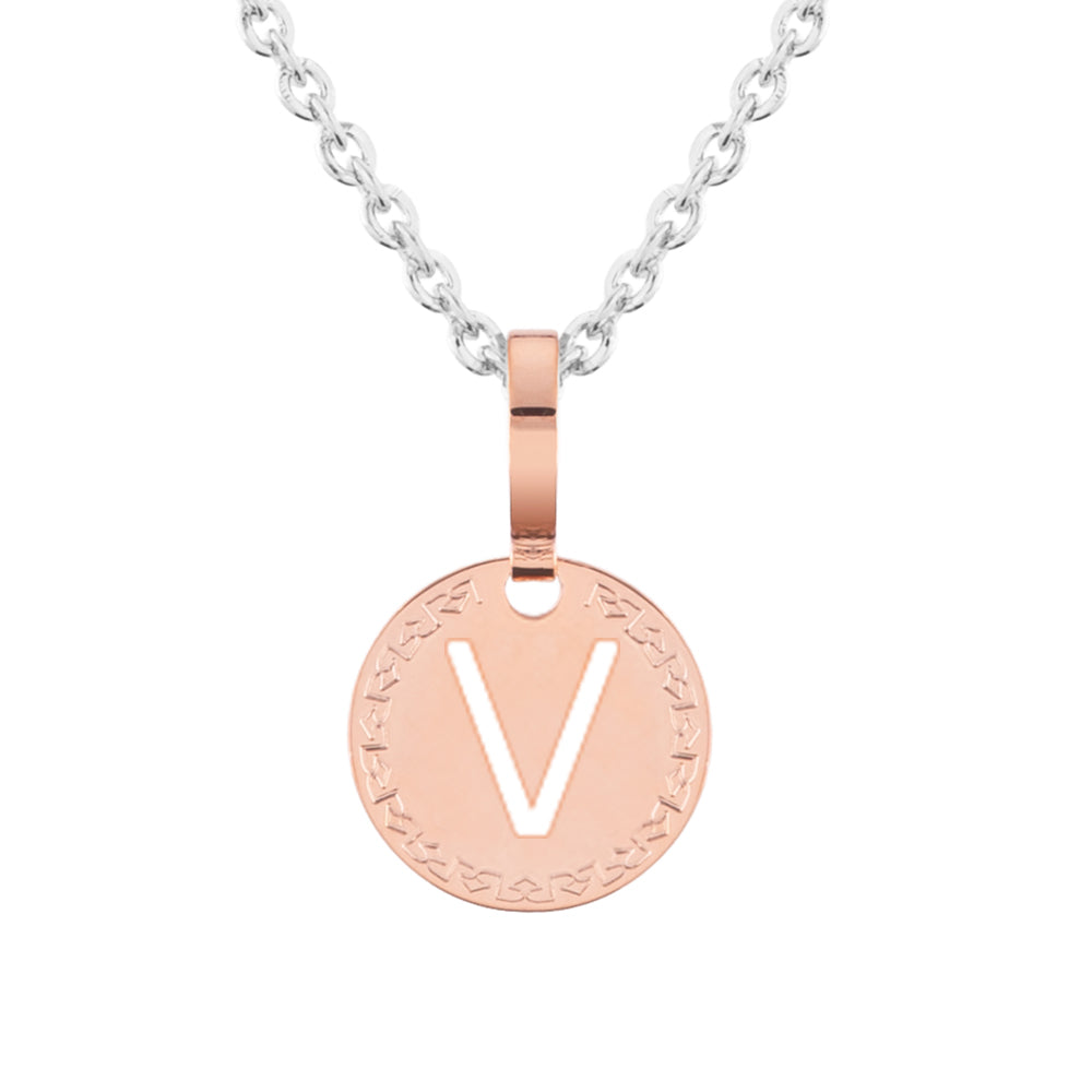 Collana con iniziale rosa piccola