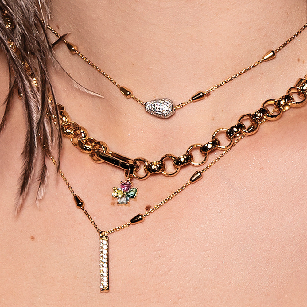 Collana My World maglia tonda ribattuta