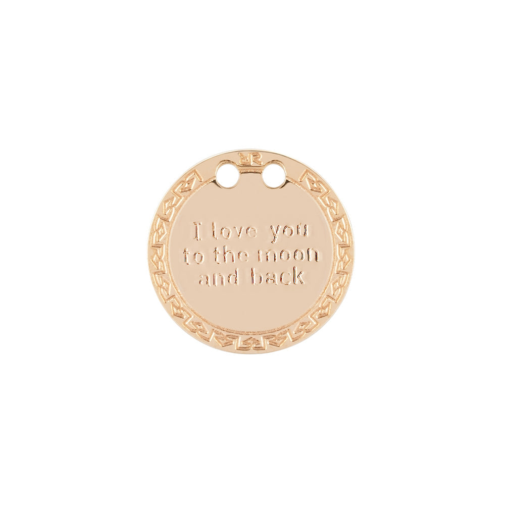 Medaglietta in oro 18 kt “Ti amo fino alla luna e ritorno”